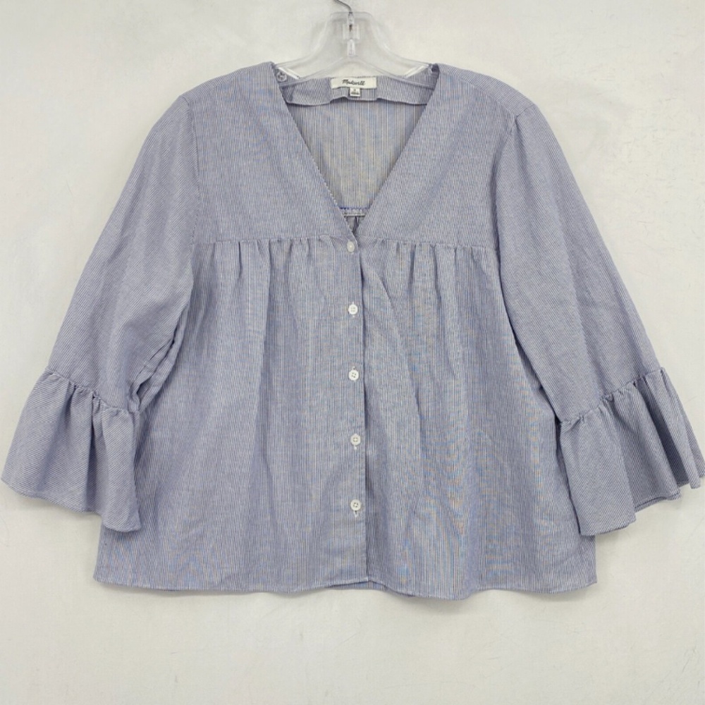Madewell Veranda Striped Button Down Bell Sleeve